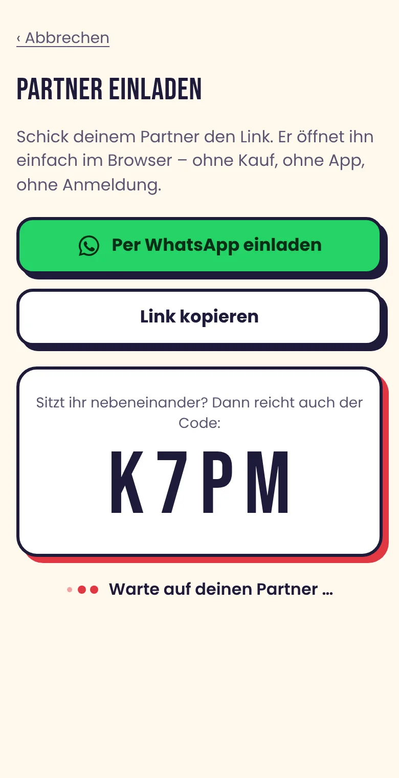 Partner per WhatsApp einladen